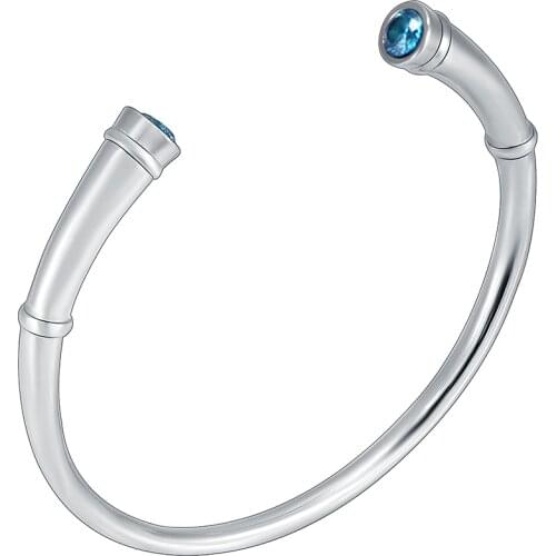 IJB5112 Double End Open Stainless Steel Smooth Cremation Urn Bracelet Memorial Bangle Cuff Cremation Jewelry