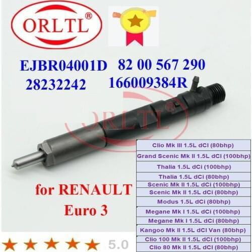 High Performance Injector 28232248 EJBR04001D 8200567290 166009384R for RENAULT Clio Mk Grand Scenic Mk II 1.5L dCI (100bhp)