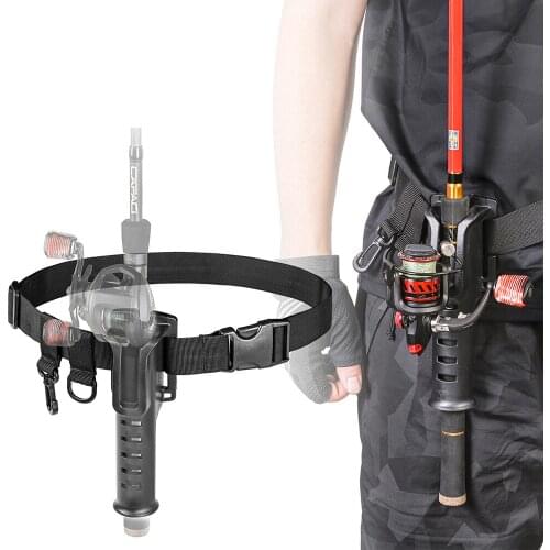 LEO Fishing Waist Rod Holder Belt Outdoor Fishing Rod Pole Holder for Spinning and Casting Rods Adjustable Waist Belt