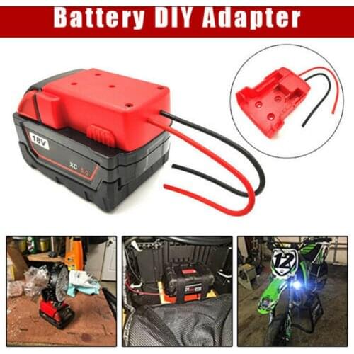 Hot Battery Adapter for Milwaukee M18 XC18 18V Li-Ion Battery DIY Power Tool Battery Converter 12 Awg Wires Connector Conversion
