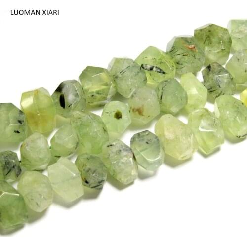 LUOMAN XIARI Irregular Natural Facet Prehnite Stone Beads For Jewelry Making DIY Necklace Material about 14*20 mm Strand 15