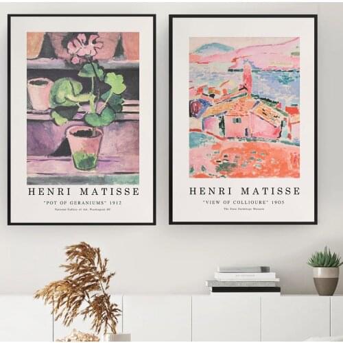 Minimalist Retro Abstract Flower Geranium Canvas Painting Wall Art Nordic Posters and Prints Wall Pictures for Living Room Decor