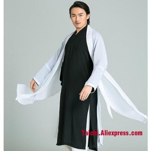 Man And Women Handmade Linen Tai Chi Uniform, Kung Fu,martial Art Suit,Taoist Priest Robe, Three Piece Jacket+pants+veil
