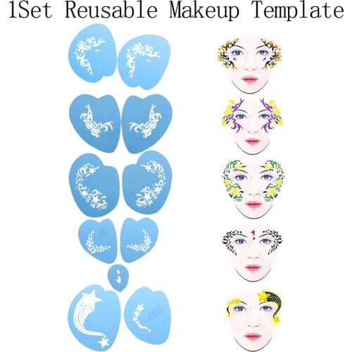Soft Face Paint Stencil Reusable Template Tattoo Painting Makeup Tools Eye Body DIY Design Halloween Christmas Party
