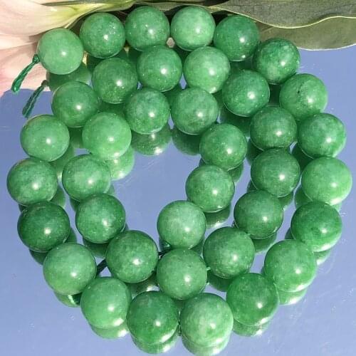 Natural Stone Dark Green Jades Chalcedony Beads Round Loose Spacer Beads for Jewelry Making Diy Charm Bracelet Earrings 6/8/10MM
