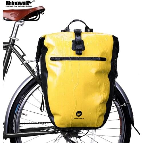 Rhinowalk New Waterproof Bike Panniers Bag 27L Multifunctional Rear Luggage Shoulder Bag Large Capacity Travel Storage Bag