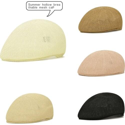 2020 New Men Summer Visor Hat Sunhat Mesh Running Sport Casual Breathable Beret Flat Cap 7 Color Sunhat Fast Logistics