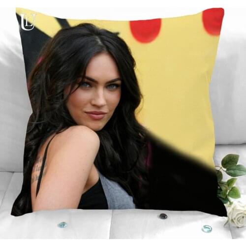 New Custom Megan Fox Pillowcases Printed Square Pillowcase Home Decorative Zipper Pillow Cover 35X35cm40X40cm(One Side)