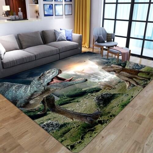 New Dinosaur Design 3D Printed Carpets for Living Room Bedroom Large Area Rug Kids Room Play Floor Mat Flannel Child Game Carpet