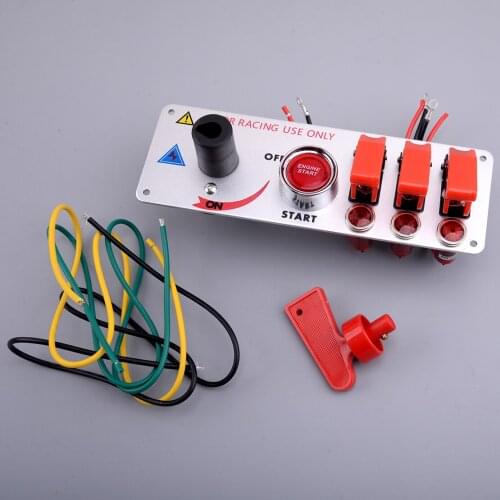 5in1 Flip-up Ignition Switch Panel Engine Start LED Push Button Toggle 12V for Professional Racing Cars