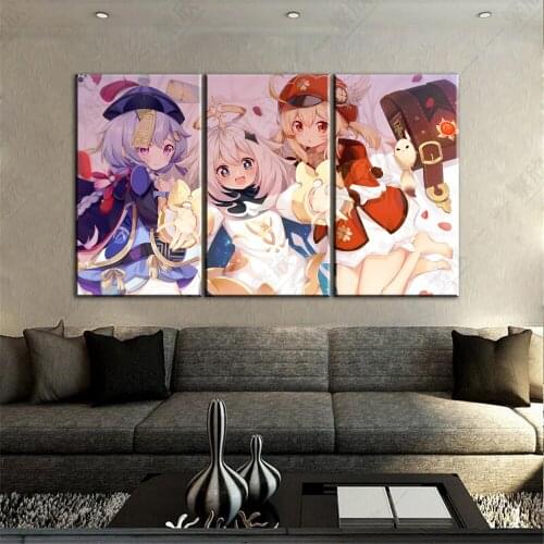 Genshin Impact Series Posters HD Klee Paimon Poster Canves Anime Girl Poster Home Decor Study Bedroom Bar Cafe Wall Paintings