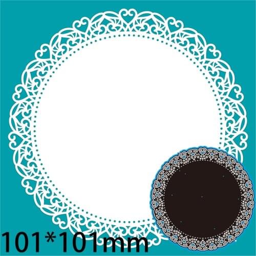 Cutting Dies Lace Circle Stencil Craft for Scrapbook Stamps Dies Embossing Paper Gift Card 100*101mm