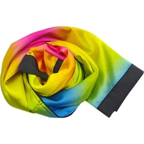 Magic Change Color Scarf Black to Rainbow Streamer Trick Stage Magician Props