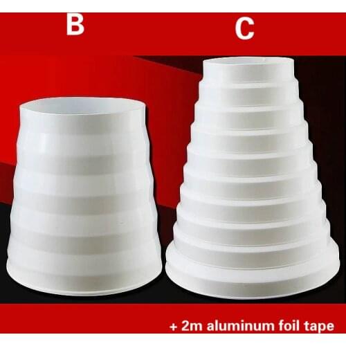 Universal exhaust hose adapter PVC pipe fittings range hood fume exhaust pipe connector check value with 2m aluminum foil tape