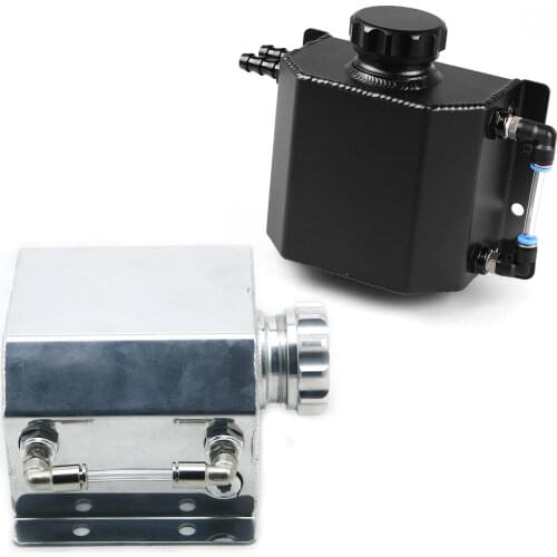 Oil Breathable Tank Aluminum 1L Capacity Gas Recycling Square Pot Universal Fit For Most Car Vehicle Accessories