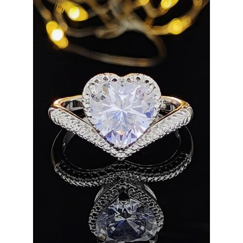 2021 New Fashion Heart 925 Sterling Silver Fashion Ring for Women Party Gift Jewelry Wholesale R6505