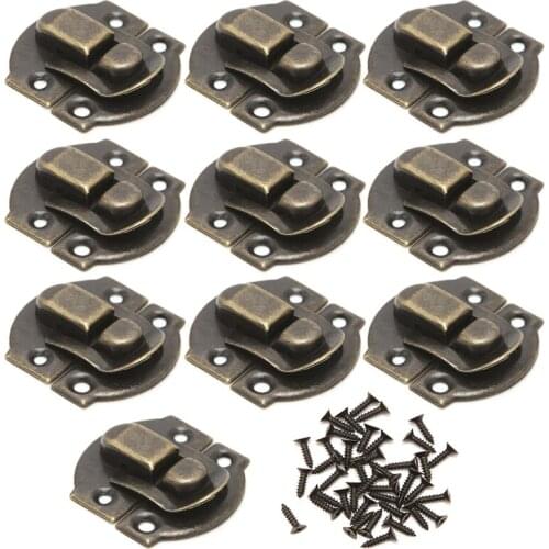 10PCS Antique Lock Wooden Jewelry Box Decorative Padlock 20x21mm Metal Hasps Latch With Screw Vintage Furniture Hardware