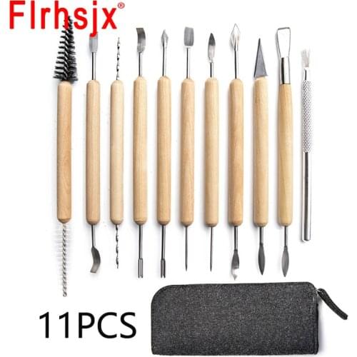 11pcs/set DIY Clay Tools Sculpting Kit Sculpt Smoothing Wax Carving Pottery Ceramic Polymer Shapers Modeling Carved Sculpture
