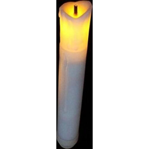 12pcs Battery Operated 6.5"(H) Burnt wick melted dip candle Drip Ivory LED Taper tealight Wedding Home Church Party Decor 15.5CM