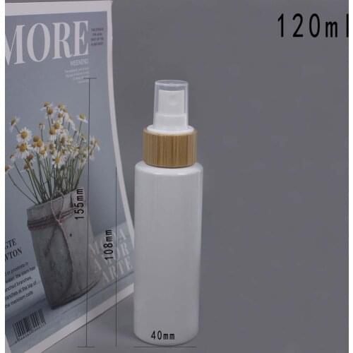 120ml real bamboo lid spray bottle plastic lotion pump bottle cosmetics packaging