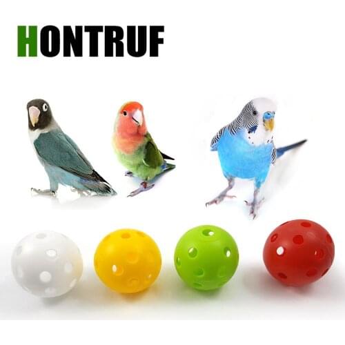 2 Pieces Pet Toy Parrot Foot Toy Hollow Ball Hamster Squirrel Toy Bite Toy Desktop Interactive Toy