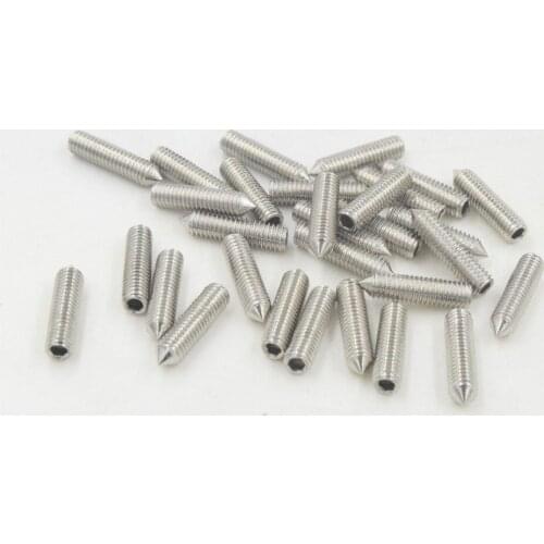 50Pcs M3 Stainless Steel Grub Screws Cone Point Hexagon Hex Socket Set Screws M3 x16mm
