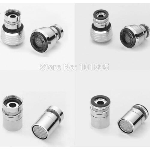 Silver Color 16mm to 24mm Male and Female Thread of 2 Models Faucet Aerator 2 pieces in Lot of 360 Degree Turn Bidet Spray