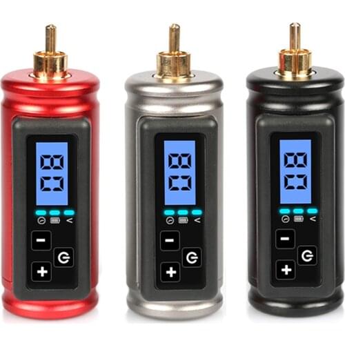 Mini Wireless Tattoo Power Supply RCA Connector for Rotary Pen Machine 1500MAH Type-C Cord