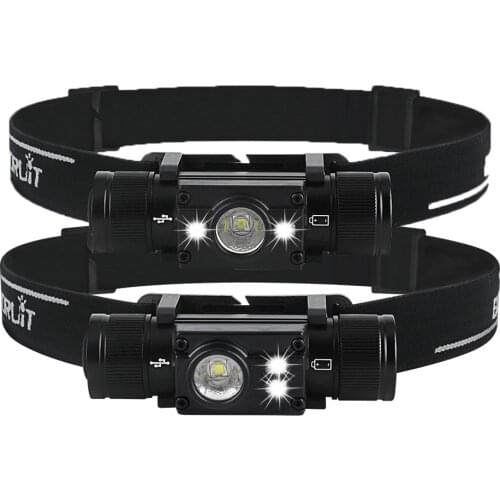 BORUiT XM-L2 XPE LED Headlamp 7-Mode Powerful Waterproof Headlight Type-C Rechargeable 18650 Head Torch for Camping Hunting