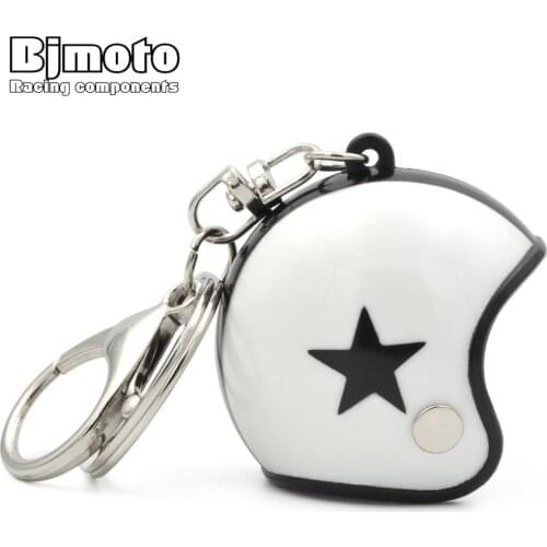 BJMOTO Mini Sport Motorcycle Helmet Pendant Keychain Unisex Keyring Key Chain Ring Finder Accessories Knight Gifts