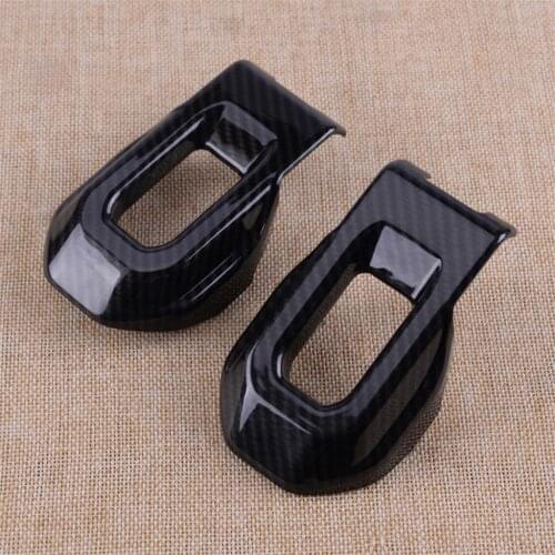 CITALL 2PCS Decor Decorative Frame Cover Moulding Carbon Fiber Hood Lock Buckle Latch Bracket Trim Fit For Wrangler JL 2018 2019