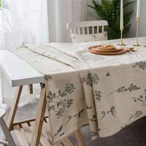 Bee Flower Decorative Table Cloth Linen Tea Home Kitchen Tablecloth Rectangular Tablecloths Dining Table Cover Obrus Mantel Mesa