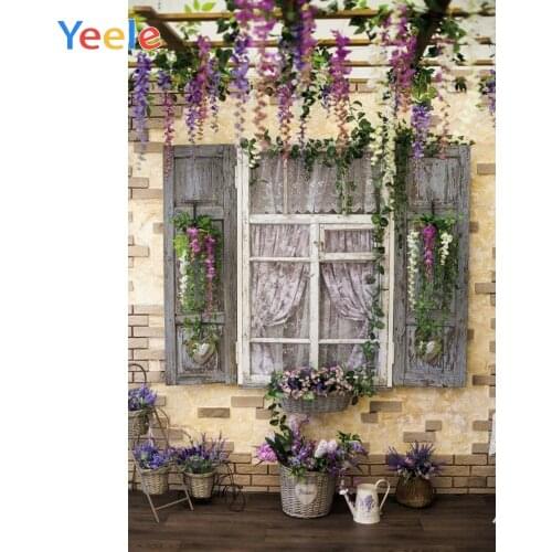 Autumn Farm House Window Yard Flower Wedding Backdrop Baby Portrait Background Photography Backdrops Backgrounds Photo Studio