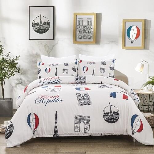 Country City Stamps 3D Print Comforter Bedding Set Duvet Covers Pillowcase Home Textile Queen King Size Luxury France USA Italy