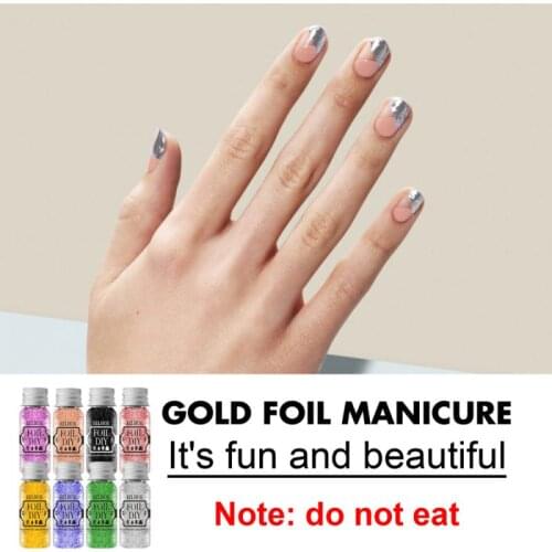 8color Metallic Foil Flakes Multifunctional Gold Foil Paper 5gDIY Nail Flake Art Decor Craft Paper Irregular Foil Paper Dropship