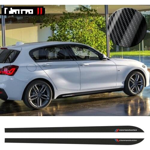 2Pcs New Style M Performance Side Skirt Sill Stripe Decals Stickers For BMW 1 Series F20 F21 118i 120i 125i 128i 135i M Sport
