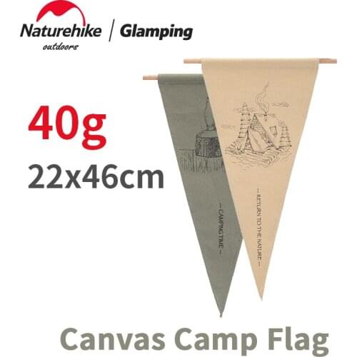 Naturehike 26x42cm Camp Decorative Flag Triangular/Shield Original Pattern Canvas Wedding Birthday Bonfire Vintage Hang Up Flag