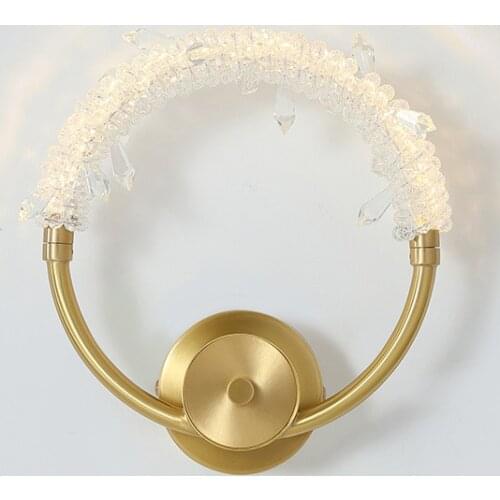 Nordic light luxury bedroom bedside wall lamp copper living room corridor aisle crystal earring wall lamp creative modern