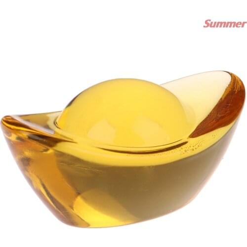 New 1Pc/2Pcs Glaze Citrine Ingot Artificial Chinese Ancient Gold Ingot Chinese Feng Shui Mascot Money LUCKY Fortune Wealth