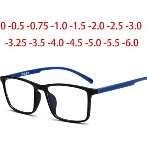 0 -0.5 -0.75 -1.0 To -6.0 Minus Degree Big Square Prescription Eyeglasses Women Men Ultralight Business Computer Optical Glasse