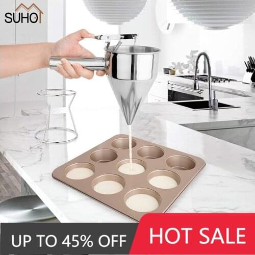 Stainless Steel Plunger Funnel with Funnel Drip Cream Sauce Stand Small Octopus Balls Tool With Rack Baking Cupcake Kitchen tool