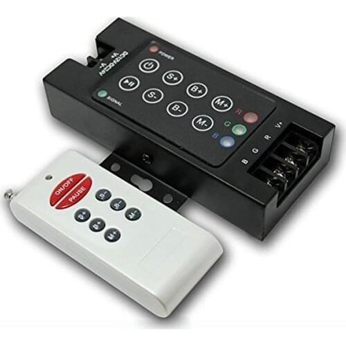 10set/lot wholesale DC12V-24V 144w 12A Iron shell 8key RGB color RF remote controller for led strip
