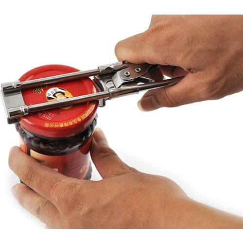 1PC Stainless Steel Adjustable Can Opener Multifunction Side Cut Manual Jar Bottle Opener Kitchen Gadget Tool Accessory E\LB 068