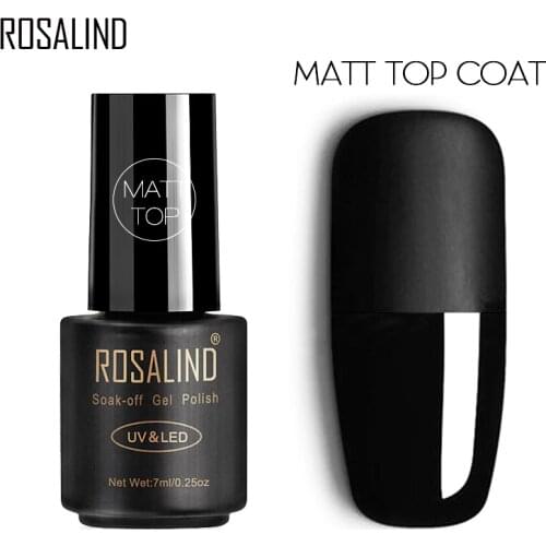 ROSALIND Gel 1S Gel lacquer 7ml Matt Top Coat UV Nail Gel polish Semi Permanent Manicure Cured Nail Varnish