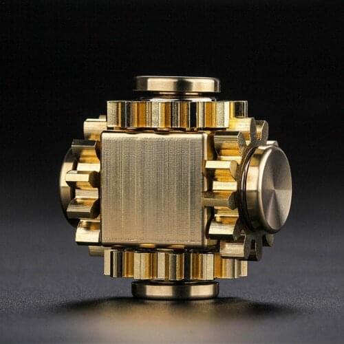 Fingertip Gyro Gear Linkage Cube Pure Copper Finger Mechanical Gyro Adult Decompression Toy Gift Craftsman Feelings