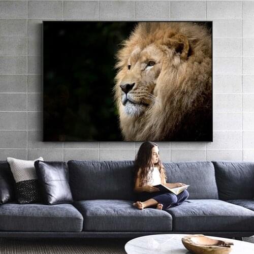 Modern Wall Art Canvas Prints Realist Lions Posters And Prints Animals Wall Painting On The Canvas Picture For Living Room Decor