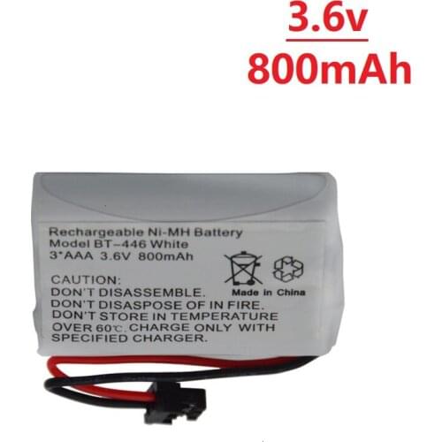 Teranty 3.6V 800mAh for White household rechargeable cordless phone Ni-MH battery for Uniden BT-446 BT446 ER-P512 battery pack
