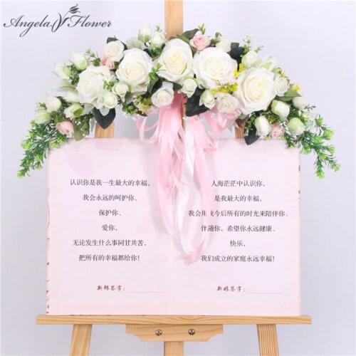 Artificial flower wreath door threshold DIY wedding decor home party rose flower wall Christmas garland gift rose peony plants