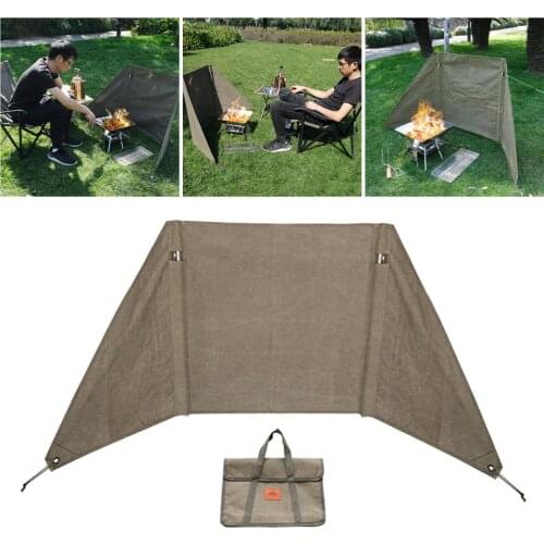 Canvas Camping Windscreen Strong Fireproof Windproof Wind Deflectors Picnic Campfire Cooker Gas Stove Wind Shield
