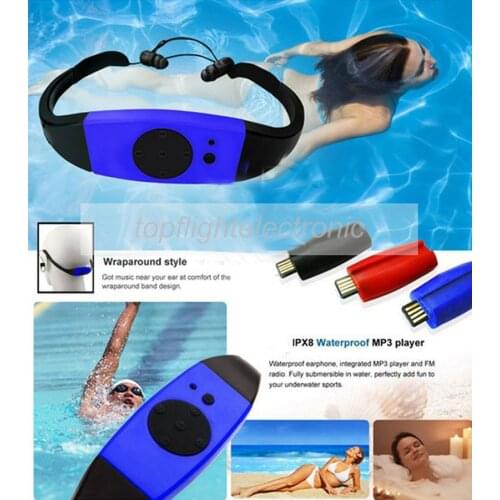 4GB/8GB Waterproof IPX8 Diving Swimming Surfing MP3 Player Headset FM Radio Music Player
